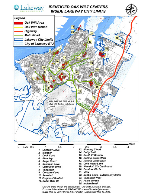 Thumbnail Image of the Lakeway Oak Wilt Map