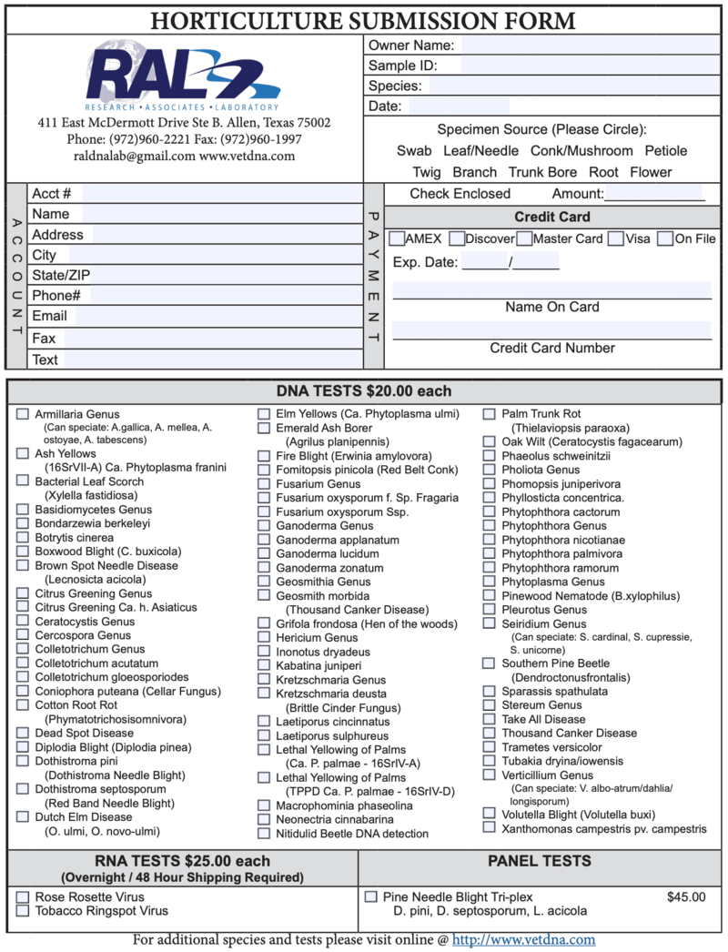 Horticulture Submission Form