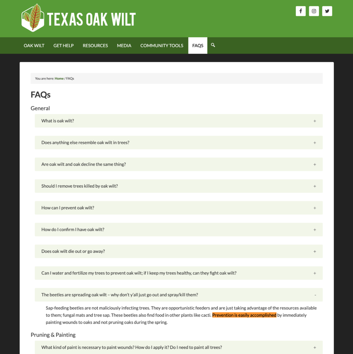 Texas Oak Wilt FAQ
