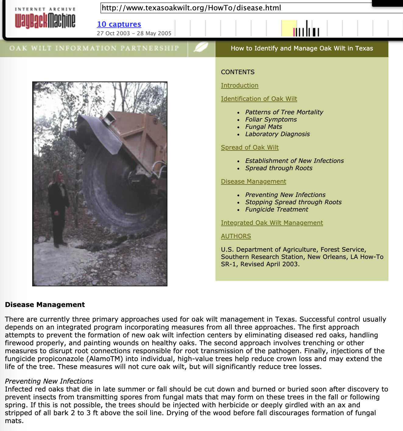 Oak Wilt Disease Management