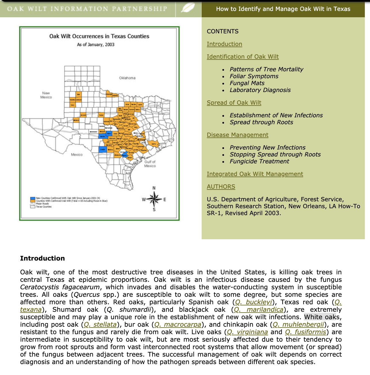 Oak Wilt Information Partnership