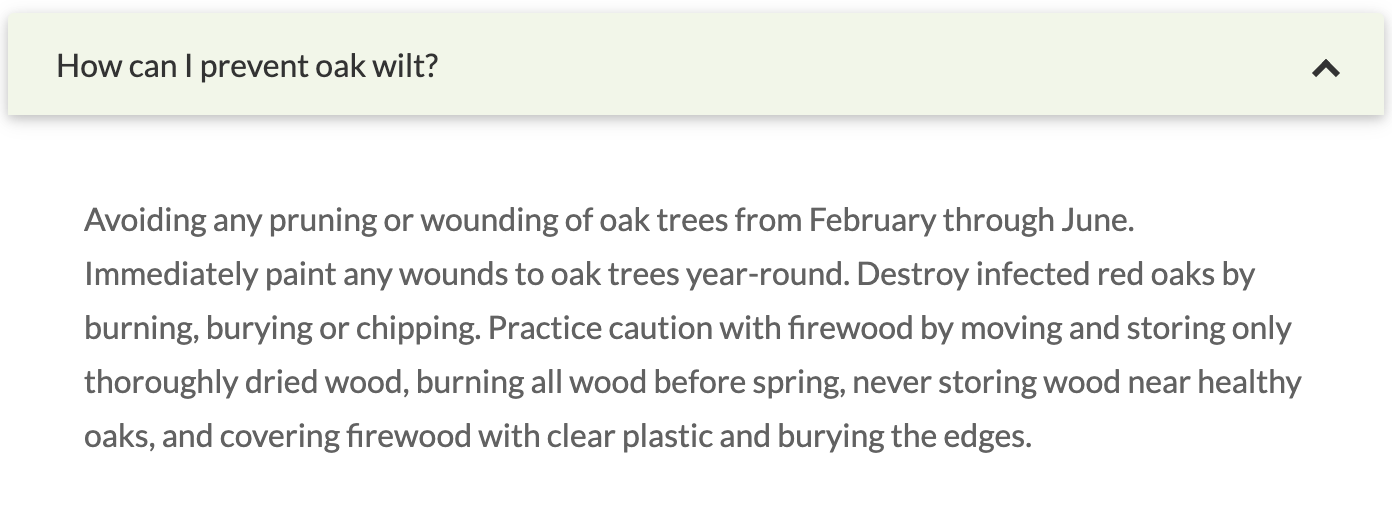 How can I prevent oak wilt?