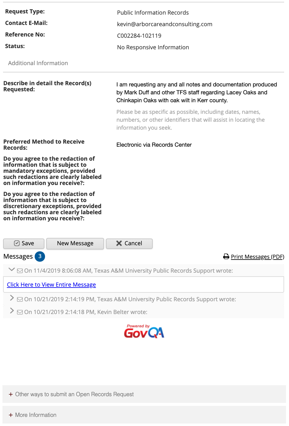 Public Information Act Oak Wilt Image 2