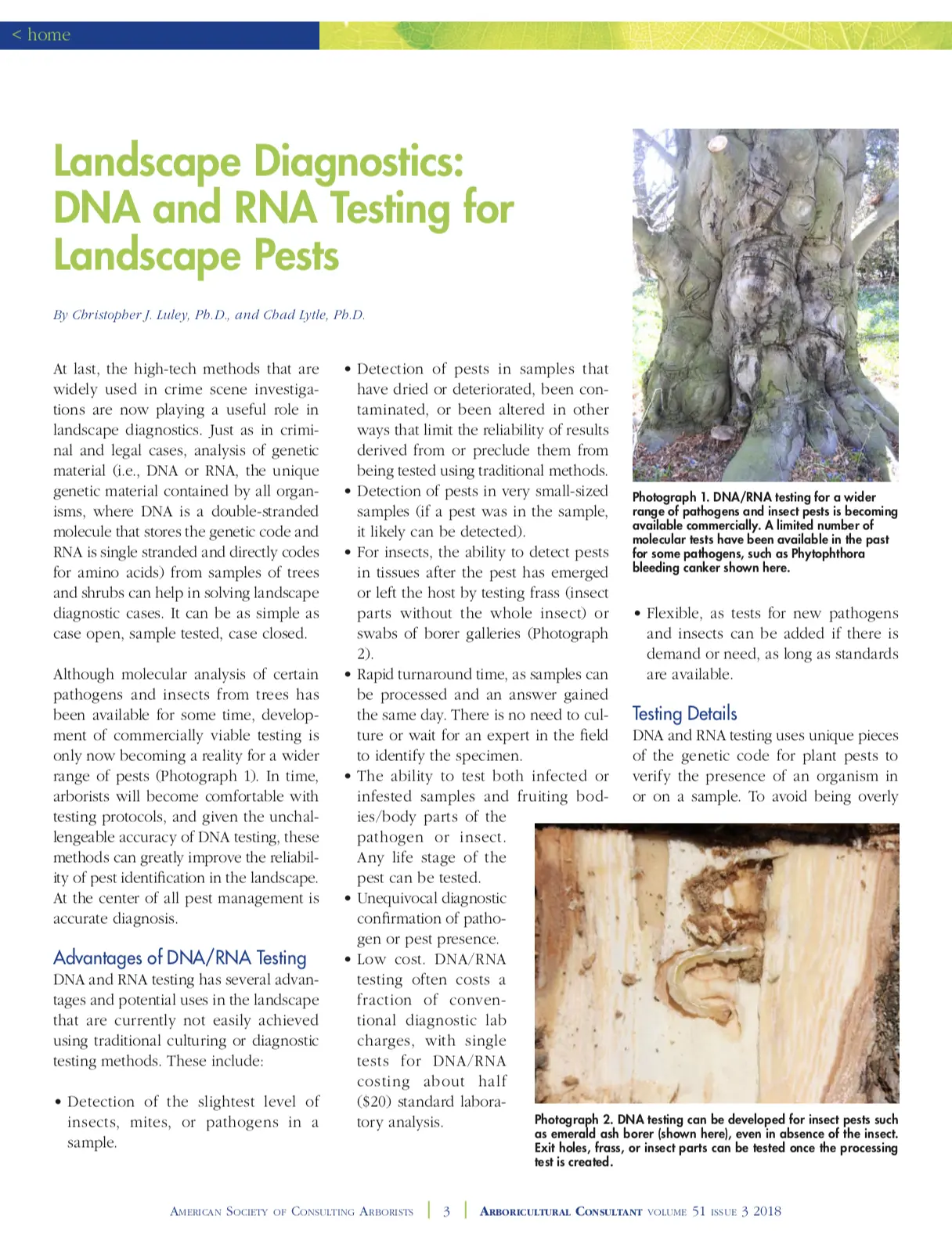 Landscape Diagnostics Article