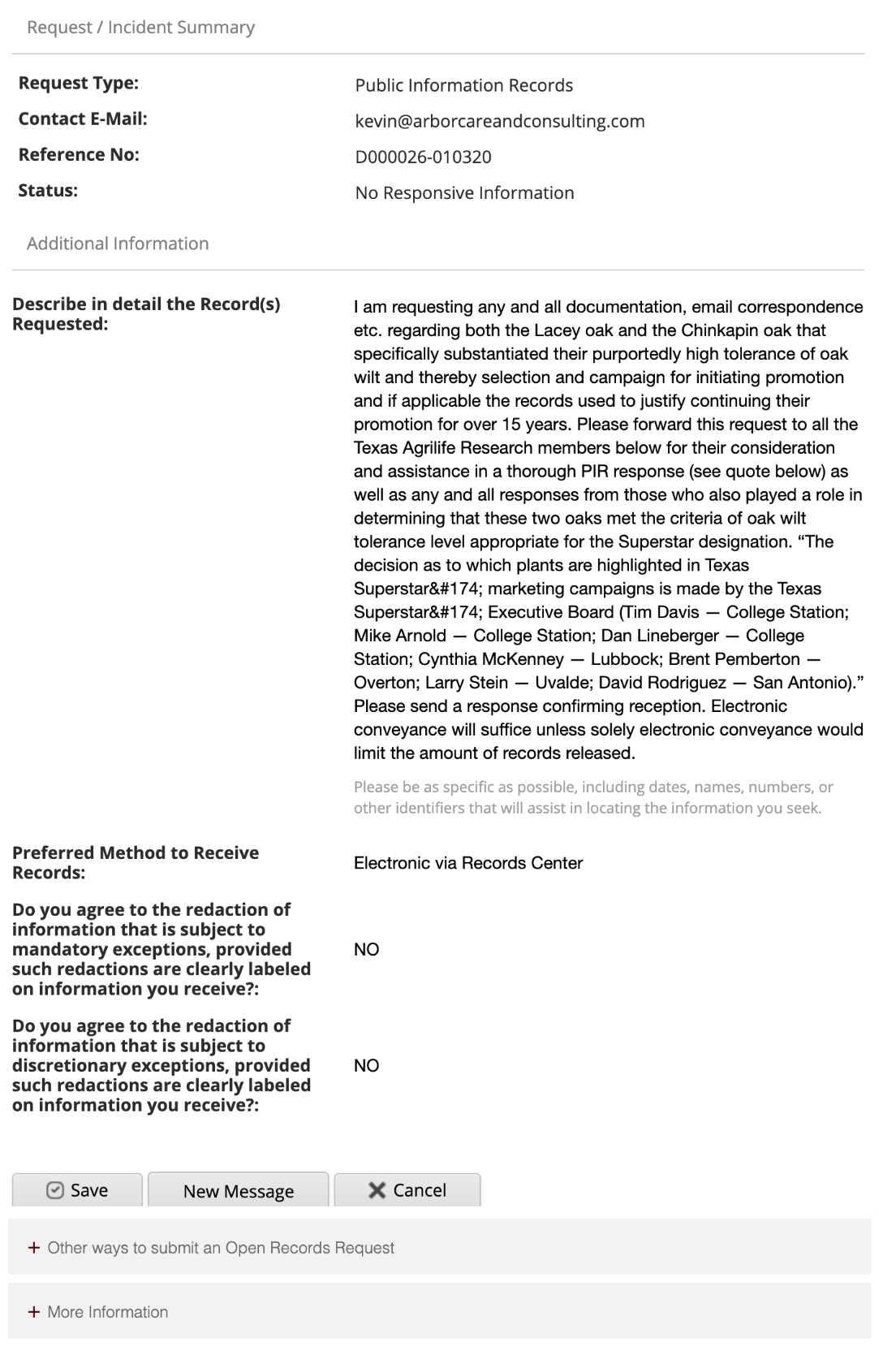 Public Information Act Oak Wilt Image 4